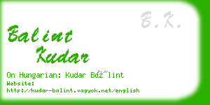 balint kudar business card